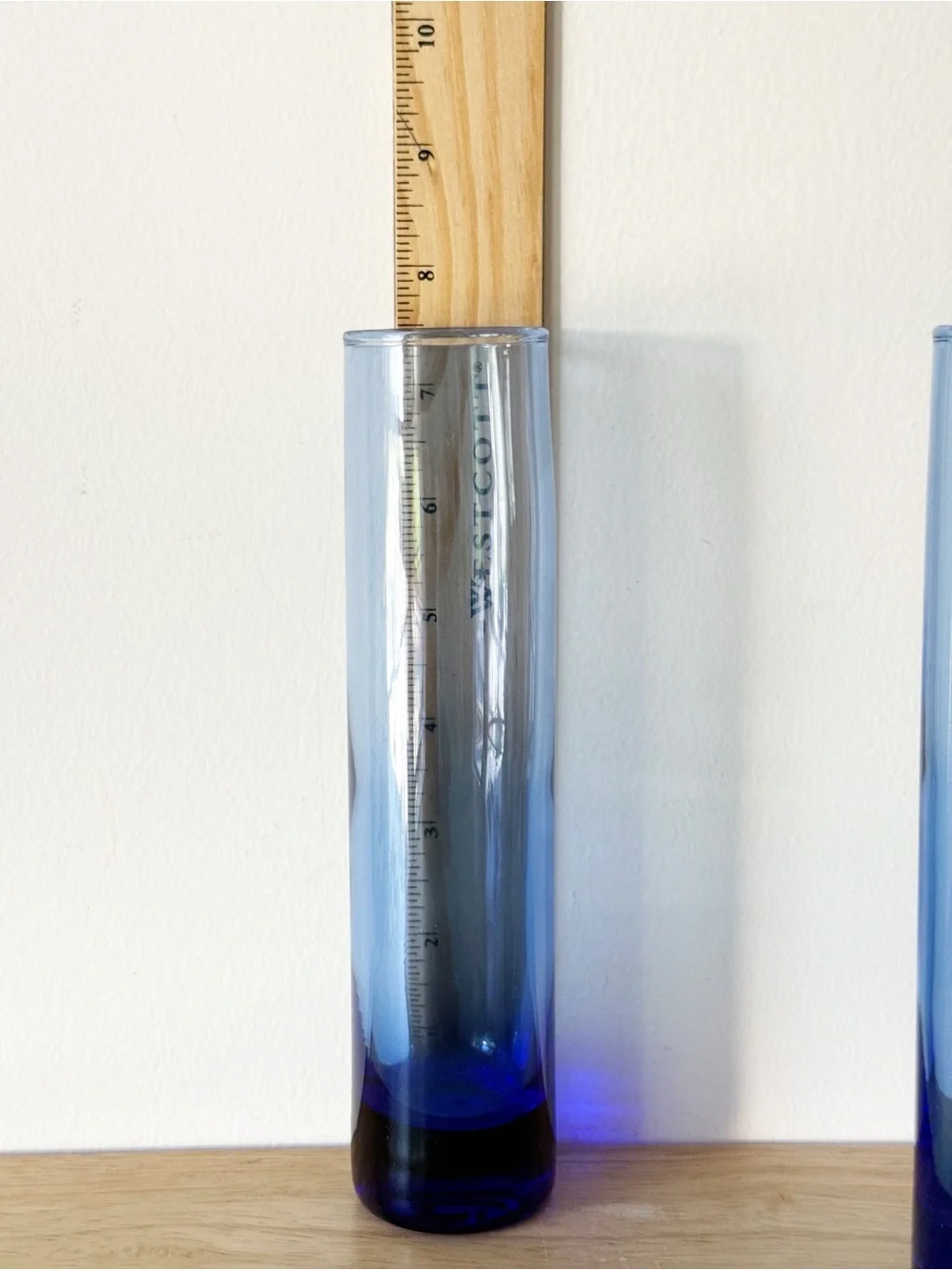Vintage Libbey Cobalt Blue Cylinder Bud Vases Weighted Base Made in USA 7.5